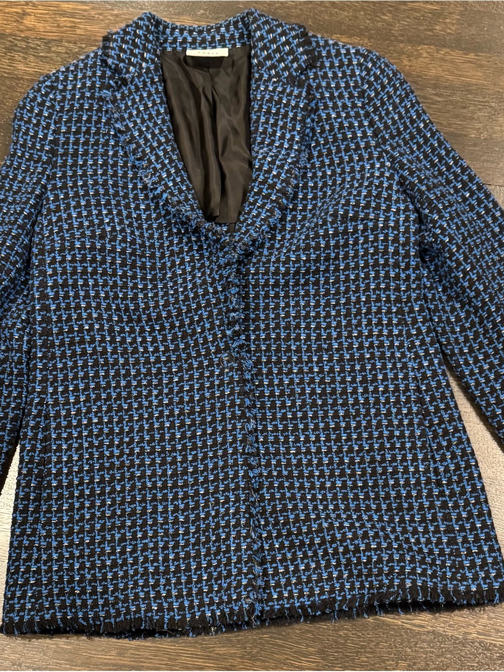 Akris Punto Black and Blue Tweed Blazer